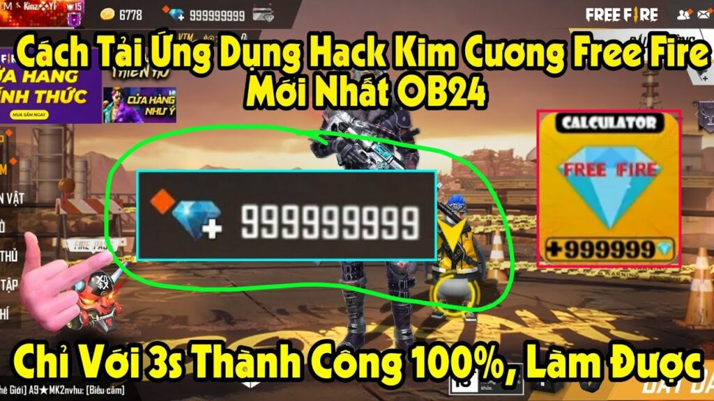 Hack kim cương Free Fire android 2022 bản OB33